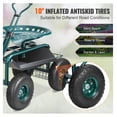 thumbnail image 6 of Garden Cart Rolling Workseat, 360 Swivel Seat, Garden Stool with Wheels, 6 of 7