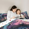 thumbnail image 5 of Feelyou Mystic Mushroom House Queen Comforter Set, Dreamy Fairy Tale Bedding Sets, Cartoon Princess Style Reversible Bedding Comforter Set, Super Cozy Room Decor, 3-Piece, 5 of 8