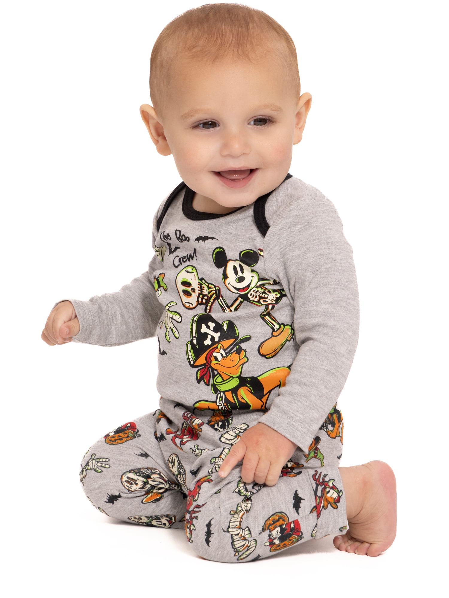 Halloween Mickey & Friends Unisex Baby Glow in the Dark Outfit Set, 3-Piece, Sizes 0M-12M