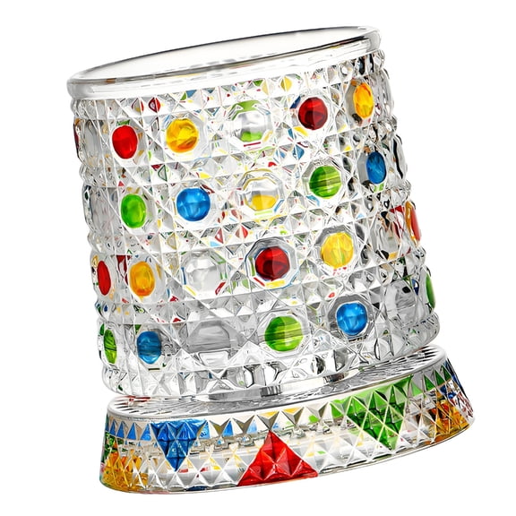 Lynono Co.,Ltd Rotating Glass Drinking Cup Crystal Glasses Tumblers Drinkware Easy to Clean