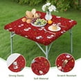 thumbnail image 4 of Red Christmas Snowman Pattern Square Fitted Tablecloth with Elastic Edge,Square Table Cover,Washable Elastic Table Cover for Home Kitchen Party Decor 34"x34", 4 of 6