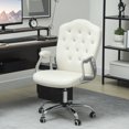 thumbnail image 2 of Vinsetto Tufted Office Chair with Adjustable Height Tilt Function Off-White, 2 of 10