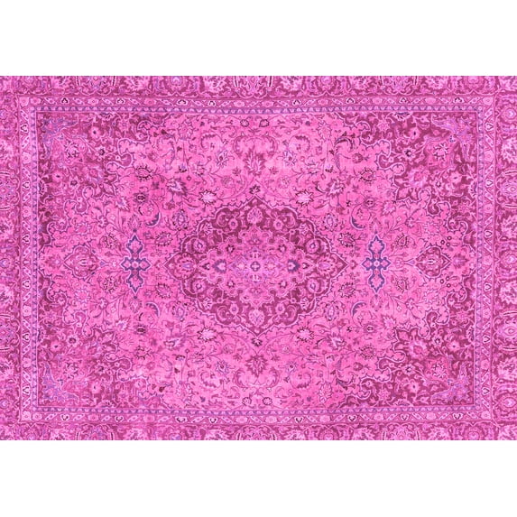 Ahgly Company Indoor Rectangle Abstract Pink Modern Area Rugs, 2' x 4'