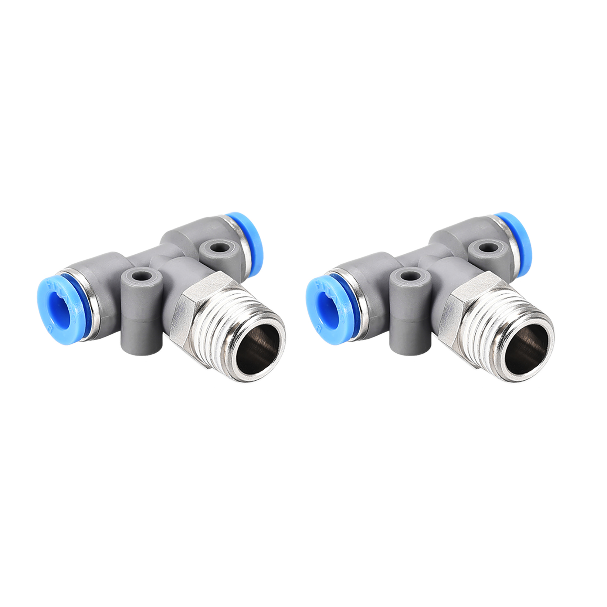 Push To Connect Air Fitting T Type Thread Tee Tube Connect 6mm OD x PT1