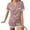 A-Pink210, variant on XIAOCHA Women's Satin Pajamas Set Lace Trim Short Sleeve Soft Silky Sleepwear LoungeWear
