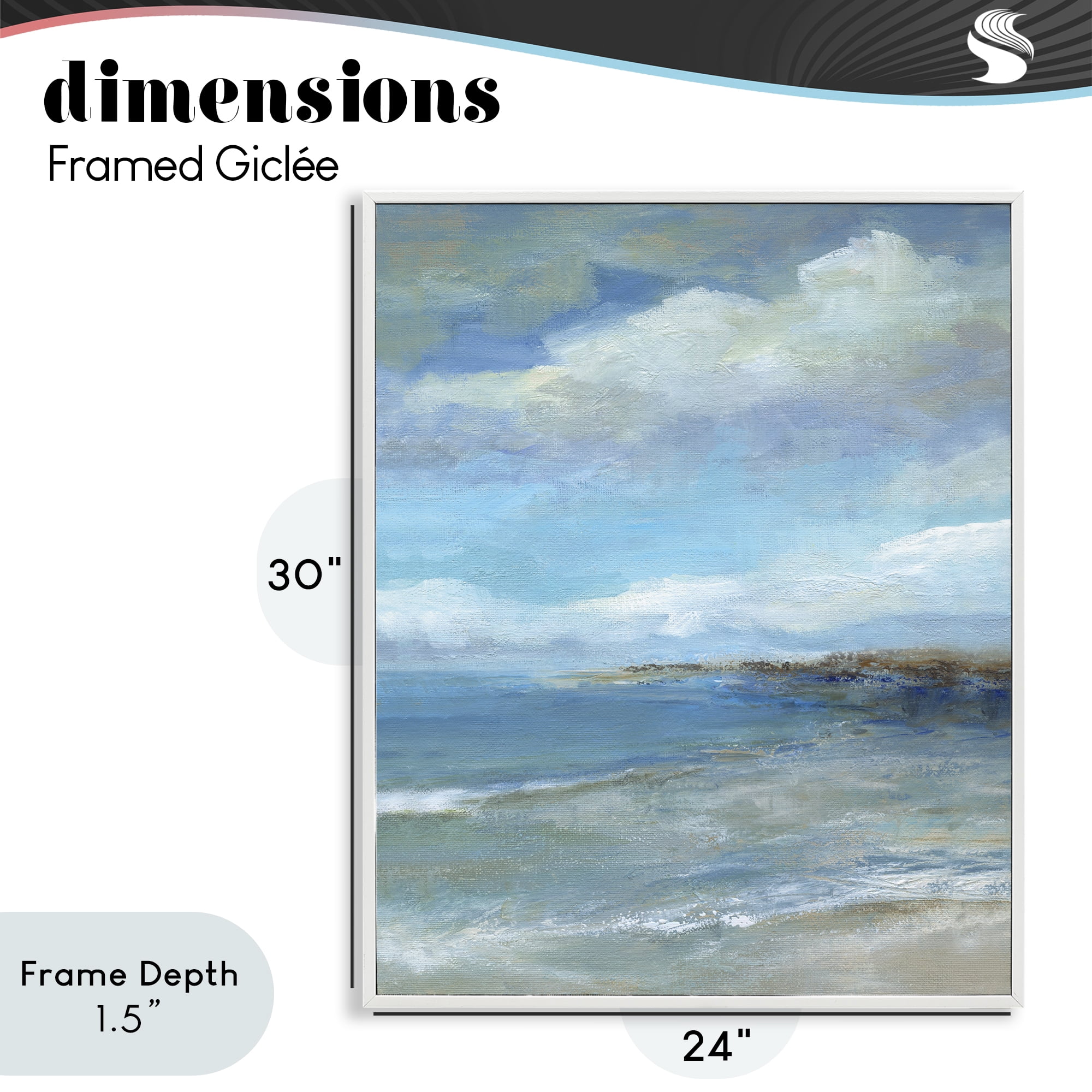 Stupell Industries Shore's Calm Breeze White Framed Giclee Art, design by Carol Robinson