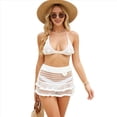 thumbnail image 2 of Conjunto de 2 Piezas para Mujer, con Cuello Halter, Minifalda y Top de Punto Anudado, Ropa de Playa Ajustada XL, 2 of 10