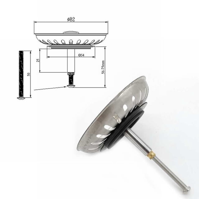Pour Filtre de Vidange de Lavabo de Remplacement Filtre à Déchets de Lavabo