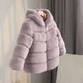 thumbnail image 2 of IVEYRTF Childrens Solid Color Thickened Hooded Jacket with Warm Casual Fashion Outerwear for Girls Winter Coats for Kids Soft Fabric Breathable Comfortable Wear(Watermelon Red,11-12 Years), 2 of 4