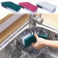 thumbnail image 1 of Cepillo limpiador de grietas Cepillo en forma de V con cerdas duras – Esquina, ranura y fregadero Cepillo para baldosas, ducha, lavabo – Plástico resistente, mango ergonómico, 16 cm, verde rojo, 1 of 6