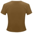 thumbnail image 6 of Aihuaihua Basic Tees for Women Spring Summer Outfits Tops 2026 Short Sleeve Crewneck Slim Fit T Shirts Brown XXL, 6 of 6
