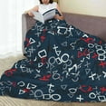 thumbnail image 6 of Pofeuu Navy Blue Geometric Print Ultra-Soft Micro Fleece Blanket,for Bed Or Sofa,All Season Throw Blankets Flannel Blanket-80"x60", 6 of 7