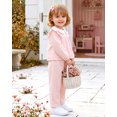 thumbnail image 3 of Toddler Baby Girl Clothes 18 Months Girl Fall Outfits 24 Months Girls Ruffle Long Sleeve Peter-pan Collar Plaid Top Pants 2PCS Set Pink, 3 of 6