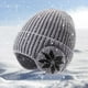 thumbnail image 4 of Gorro de punto de invierno con alfiladeras para hombres - mezcla de lana acrílica, resistente al frío a -15°C, talla única para esquiar, correr y actividades al aire libre, 4 of 5