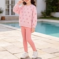 thumbnail image 2 of Toddler Girls 2 Piece Outfit Set Bow Print Sweatshirt and Leggings for 6-12 Months 12-24 Months 2t 3t 4t 5t 6t 7t 8t 9t Children 3 Years, 2 of 9