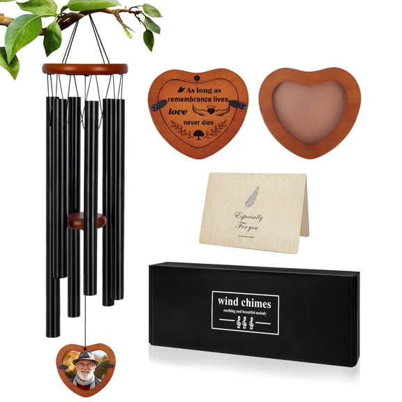 HKKDKTA 32 inch Memorial Wind Chimes Outdoor, Personalized Sympathy Gifts for Loss of Loved One, Memorial Gifts for Loss of Mom, Father, Sister