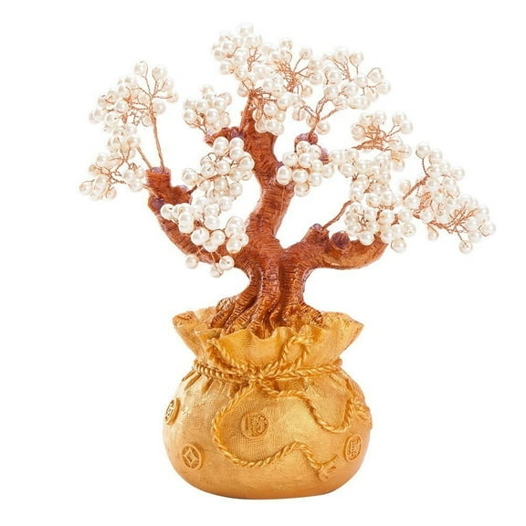 Stunning Feng Shui Artificial White Pearl Bonsai Money Tree