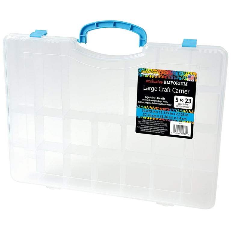 The Beadery Large Craft Carrier Organizer Storage Box, Clear Plastic, Ages  6+, Craft & Hobby Storage Box 