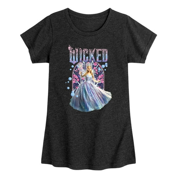 Wicked - Glinda Fun Florals - Youth Girls Short Sleeve T-Shirt