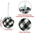 thumbnail image 2 of 6 Pieces 2.76in Christmas Hanging Ball Ornaments Black and White Buffalo Plaid Xmas Ball Christmas Tree Hanging Ornaments Hanging Crafts for Party Decoration, 2 of 7