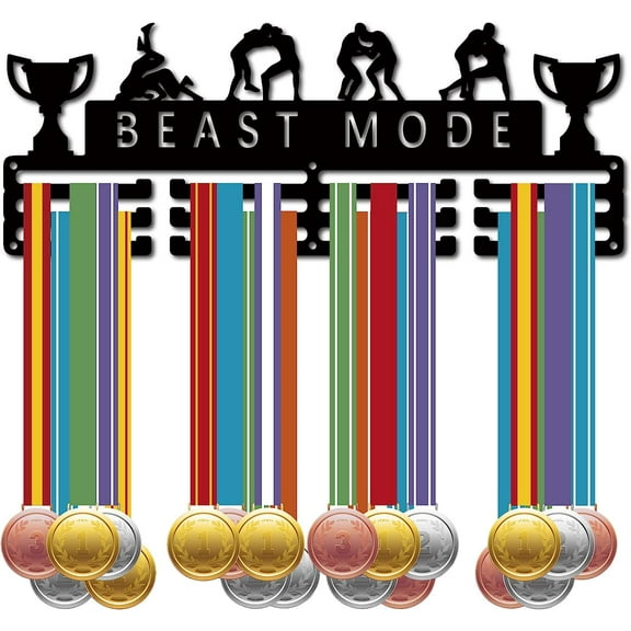 Best Mode Medal Hanger Display Wrestling Sports Medal Holder Over 60  Medals Award Iron Holder Rack Frame Wall Mounted Hanging for Medalist Gymnastics Marathon Athlete Gift 15.7 x 5.9 Inch DIY