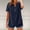 Navy, variant on Summer Linen T Shirts for Women 2026 Trendy Short Sleeve Shirt Casual Button V Neck Tunic Blouses Outfits