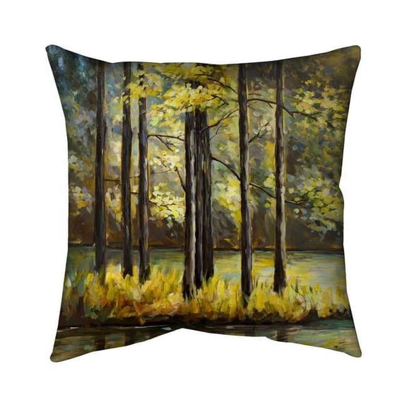 Begin Home Decor 5541-2626-LA28 26 x 26 in. Trees in the Middle of the Lake-Double Sided Print Indoor Pillow