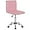 Pink, variant on DealNest Adjustable Task Chair PU Leather Low Back Ribbed Armless Swivel Black Desk Chair Office Chair Wheels