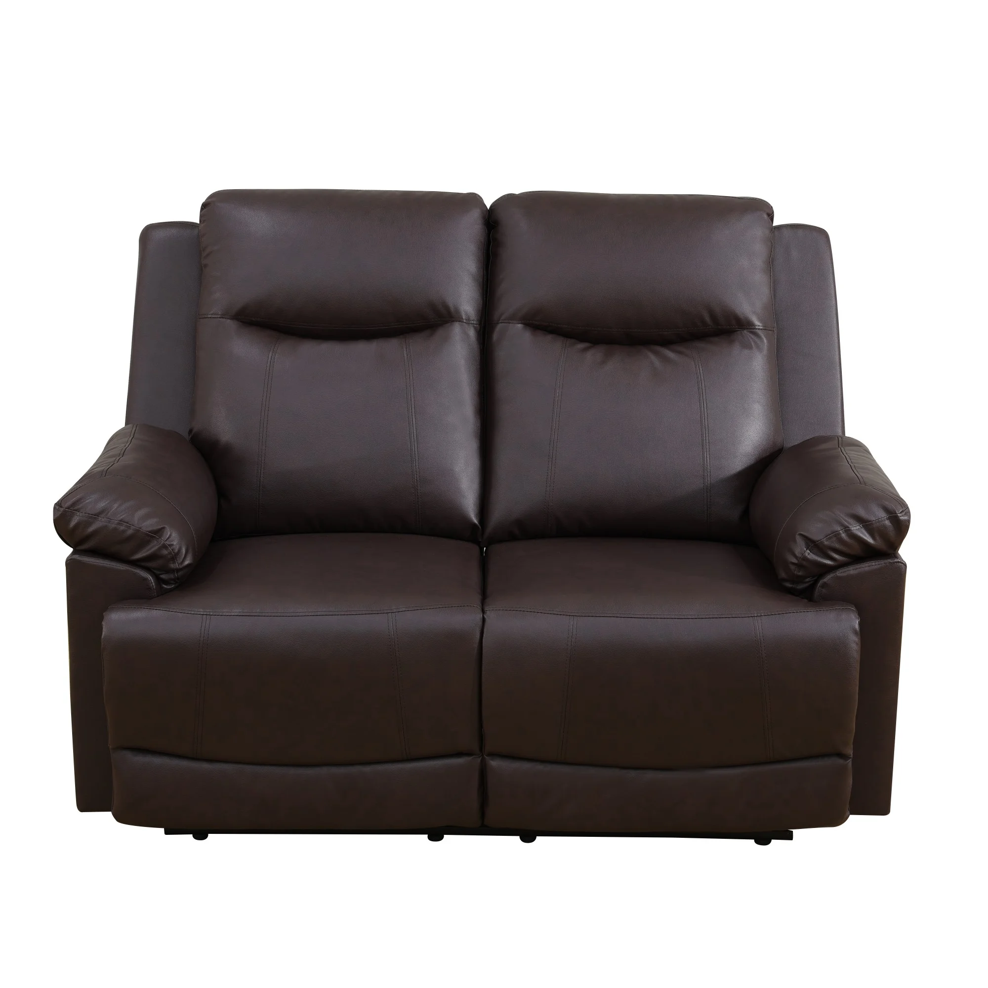 Gewnee Brown Loveseat, Air Leather & High-Elastic Sponge, Adjustable Recline, Perfect for Living Rooms