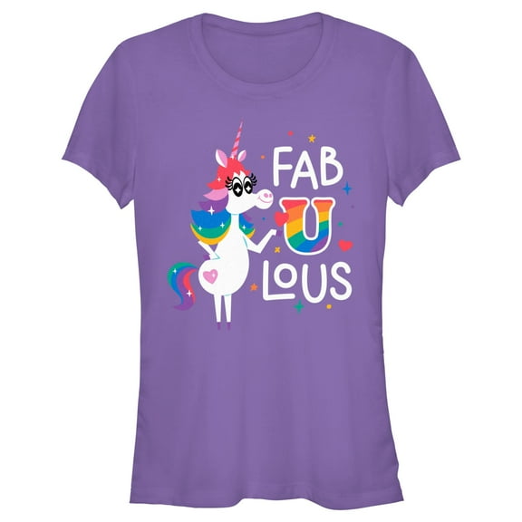 Junior's Inside Out Rainbow Unicorn Fab U Lous Graphic T-Shirt