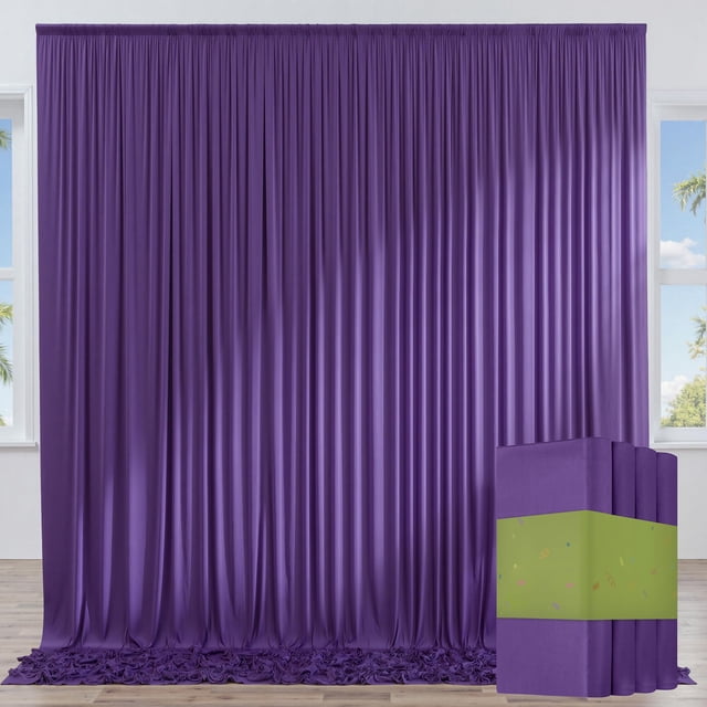 Cortinas de fondo NSSONBEN, color morado, poliéster, 6 x 3 m, para fiestas
