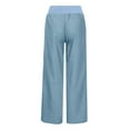 thumbnail image 5 of Dezsed Women's Casual Loose Wide Leg Cozy Pants Yoga Sweatpants Comfy High Waisted Stretch Sports Athletic Lounge Pants Sky Blue M, 5 of 5