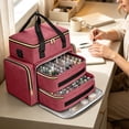 thumbnail image 5 of OCCOA Large Capacity Nail Polish Storage Bag Double Layer Nail Tech Organizer Case with Removable Dividers for Salon Home, Pink, 5 of 6