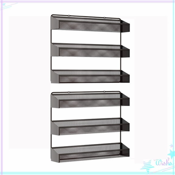 Fuleadture 2 PC 3 Tiers Spice Rack Wall in Home,Bronze