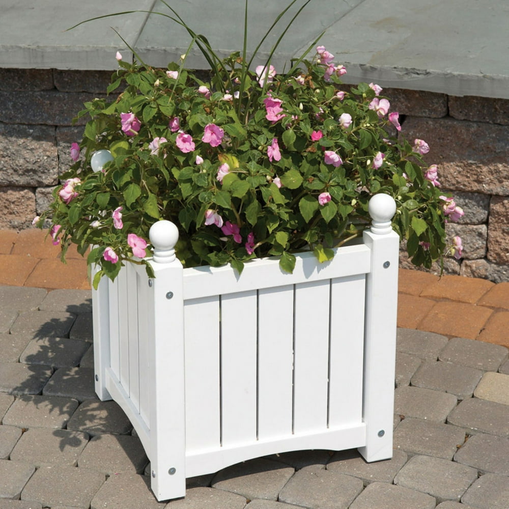square wooden plant pots