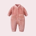 thumbnail image 4 of Mgmyaa Baby Winter Romper Warm Jumpsuit with Snap Closure Stand Collar Long Sleeve Infant Outfit for Boys Girls 3-24 Months, 4 of 8