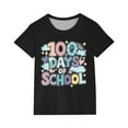 thumbnail image 2 of Frwgonr Graphic Tees for Boys Girls Black Kids 100th Day of School T-Shirt Celebration Top 3-14 Years, 2 of 5
