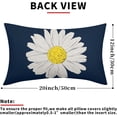 thumbnail image 3 of Daisy Flower Navy Blue Lumbar Pillow Covers 12x20 Inch White Petal Floral Bloom Decorative Pillow Cases Spring Summer Seasonal Cushion Covers Farmhouse Home Decor For Porch Couch Outdoor Set of 2, 3 of 6