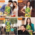 thumbnail image 4 of Green Lime Slices Yellow Pattern Apron-Garden Aprons for Women with Pockets-Cotton Linen Waterproof Kitchen Cooking Gardening Aprons Adjustable for Kitchen,Cooking,BBQ and Salon 33x27 Inch, 4 of 7