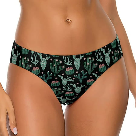 

Embroidery Cactus Plants Women s Thongs Sexy T Back G-Strings Panties Underwear Panty