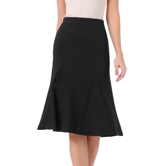 DARING DIVA Women's Elastic Summer Work A Line Flowy Trendy Skirt X-Small Black