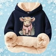 thumbnail image 5 of Kids Cow Cartoon Graphic Hoodies Parttern Long Sleeve Hooded Sweatshirt Cute Pullovers Tops Blue 3 Y-4 Y, 5 of 5