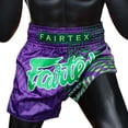 thumbnail image 4 of Fairtex Slim Cut Muay Thai Boxing Shorts (Racer Purple, Medium), 4 of 5
