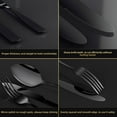 thumbnail image 5 of TINANA Silverware Sets, 30 PCS Flatware Set for 6, Premium Stainless Steel Cutlery Utensil Set Mirror Polished Forks and Spoons, Dishwasher Safe, Black, 5 of 7