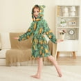 thumbnail image 4 of FORMRS Niños Bathrobe Unisex Hooded Robe Soft Plush Pajamas Sleepwear, Size 10-12T, Orange Tree Pattern, 4 of 7
