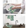 thumbnail image 5 of Blueberry Botanical Kitchen Dish Towels for Drying Dishes Set of 3, Green Spring Leaves Branches Waffle Weave Microfiber Hand Tea Bathroom Towels Quick Dry & Absorbent Towel 12x12, 5 of 7