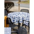 thumbnail image 6 of Square Outdoor Tablecloth with Umbrella Hole Blue Botanical Outside Table Cloth Waterproof Patio Table Cover Spring Summer Leaf Watercolor Zipper Tablecloths for Picnic Party Camping 54x54 Inch, 6 of 8