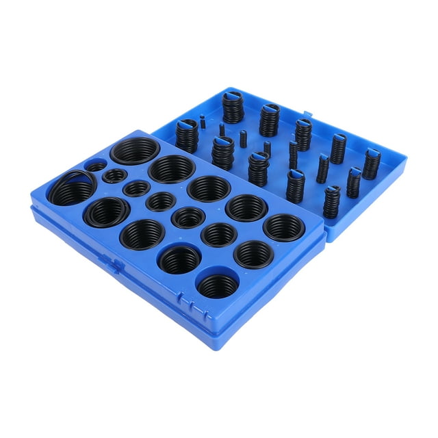 EeaseCA 419 Pcs Kit d'Assortiment d'Anneaux en Caoutchouc Joint Électrique pour Joint d'Isolation Joints de Rondelle Climatisation Automobile Bateau et RV avec Boîte Bleue (Noir)