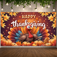 thumbnail image 3 of Decorative Design Happy Thanksgiving Banner Colorful Theme Autumn Leaves Harvest Turkey for Family Gathering Seasonal Celebration Indoor Decoration, 3 of 9