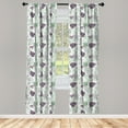 thumbnail image 3 of Ambesonne Leaves Curtains, Tropical Botany Design, Pair of 28"x84", Eggplant Green Grey, 3 of 5